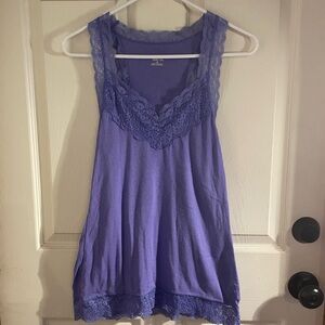 Mossimo Supply Co. Purple Lace Trim Tank Top